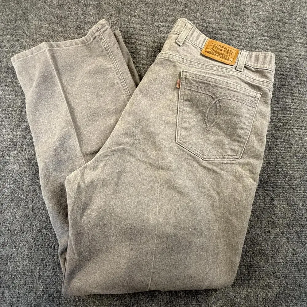 Levis Action Slacks Mens 44x30 Gray Twill Straight Leg Vintage Trousers #1246